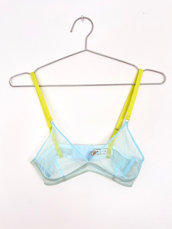 zhilyova Other - zhilyova mesh bra - triangle sheer with chartreuse straps - 34B - EUC